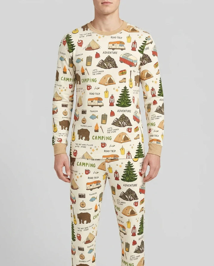 Outdoor Camping Adventure Family Matching Bamboo Men's Pajama Set