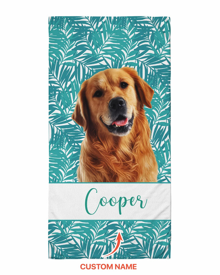 Custom Photo Print Dog Bamboo Beach Towel