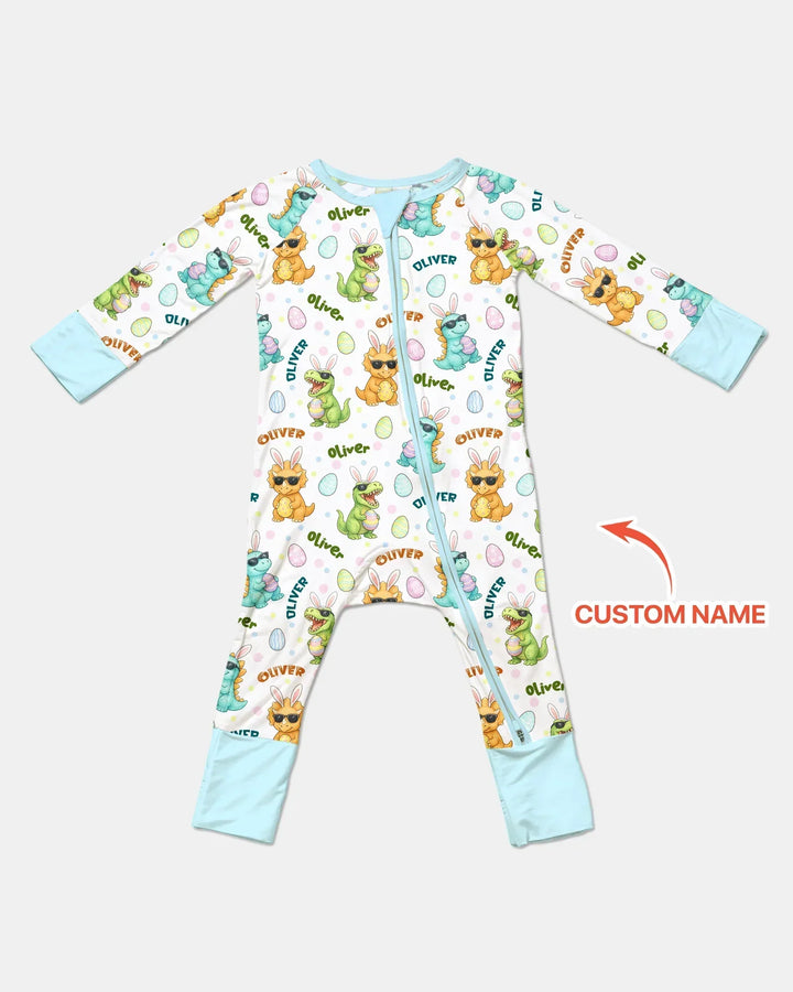 Custom Name Dinosaur on the Hunt Bamboo Convertible Zippy