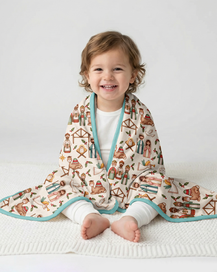 Holy Night Nativity Bamboo Blanket