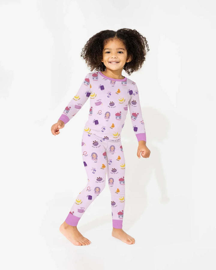 Cute Ramadhan Mubarak Bamboo Two Piece Long Sleeve Pajama Set