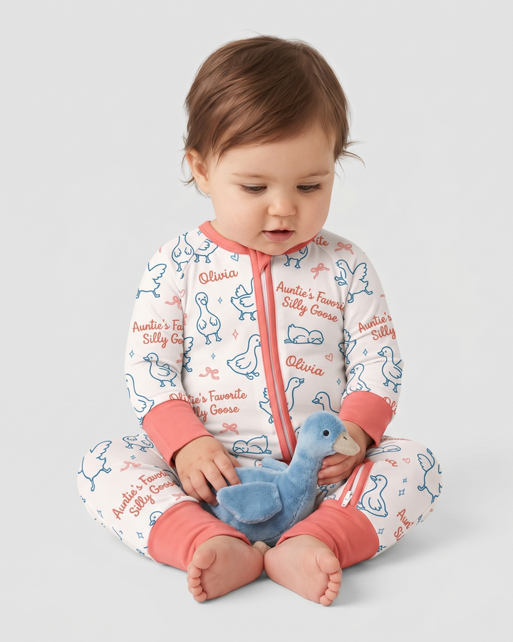 Custom Name Auntie's Favorite Silly Goose Bamboo Convertible Zippy
