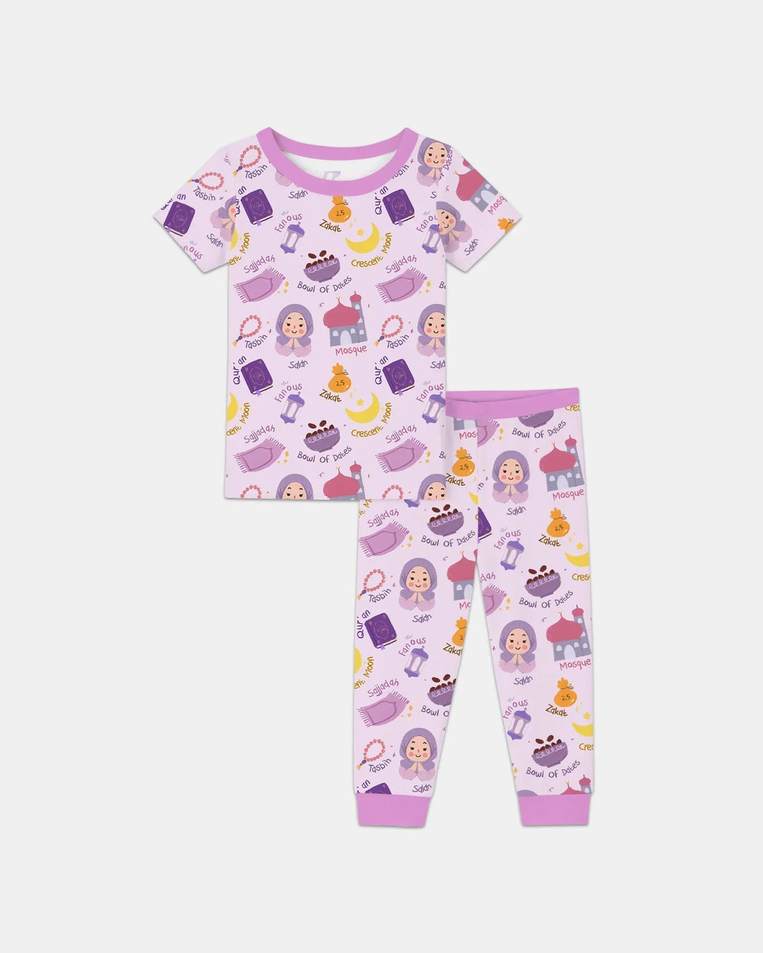 Happy Ramadhan Bamboo Two Piece Short Sleeve Pajama Set