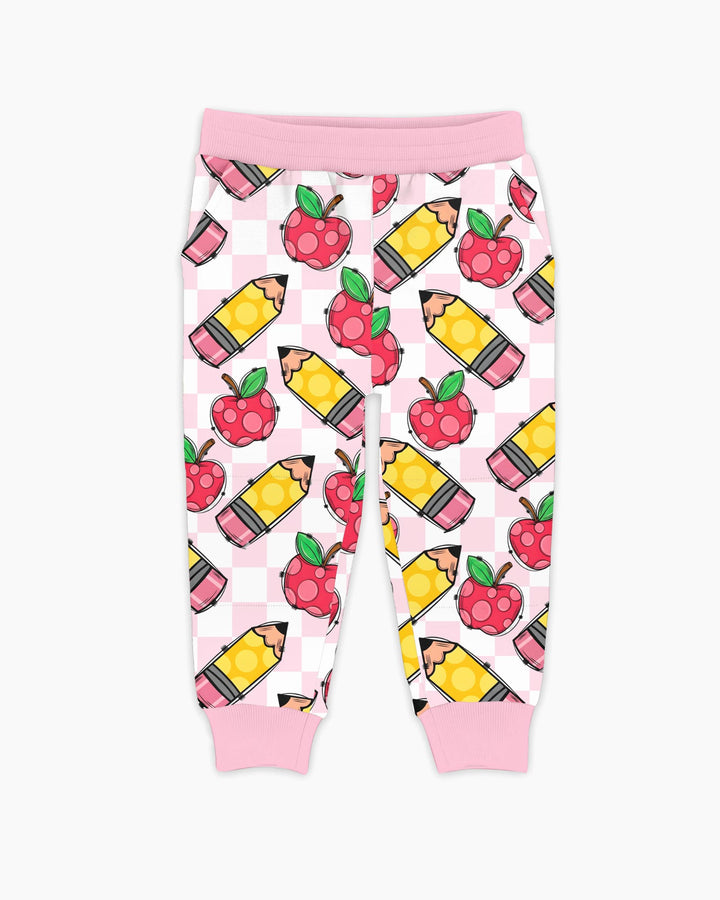 Checkered Apple Scribbles Bamboo Jogger