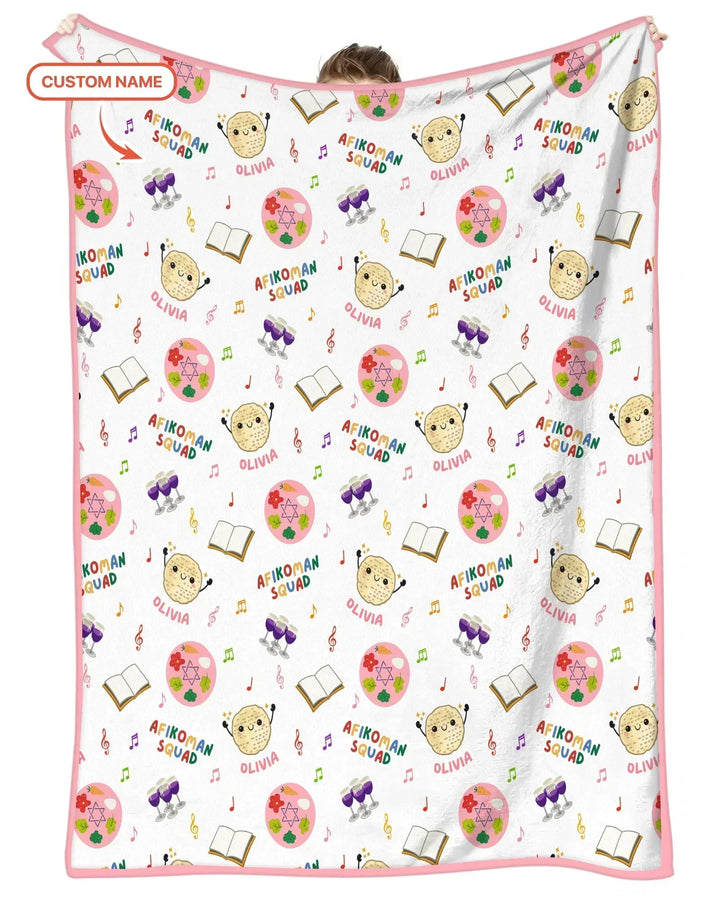 Custom Name Passover Afikoman Squad Bamboo Blanket