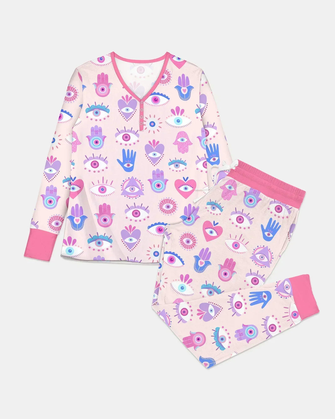 Hamsa Heart Guardians Family Matching Bamboo Women Pajama Set