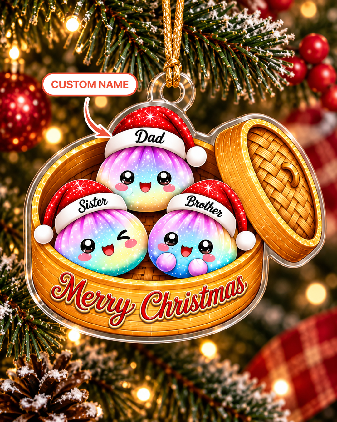 Dumpling Family Acrylic Ornament