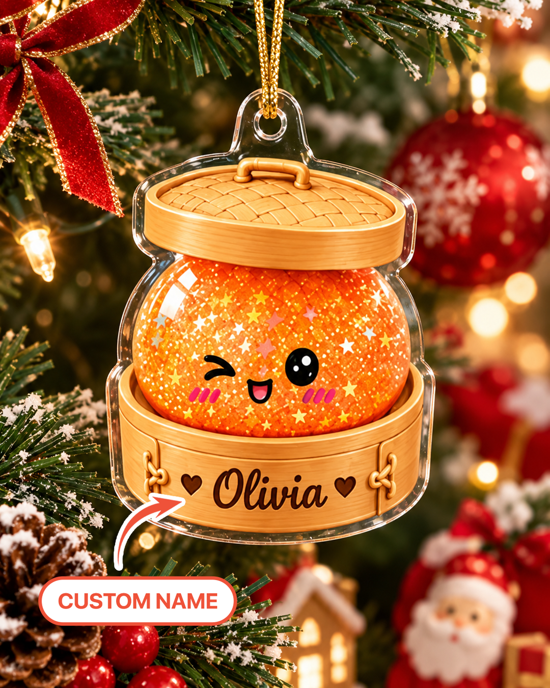 Cute Dumpbling Baby Personalized 1-Side Photo Acrylic Ornament