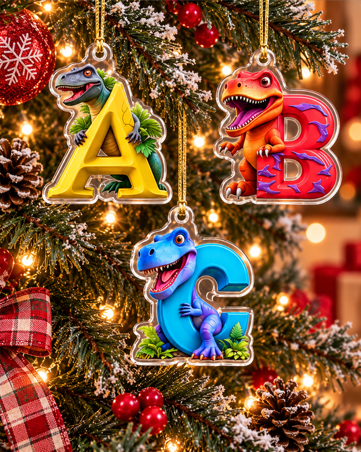 Letter Animal Christmas Tree Acrylic Ornament