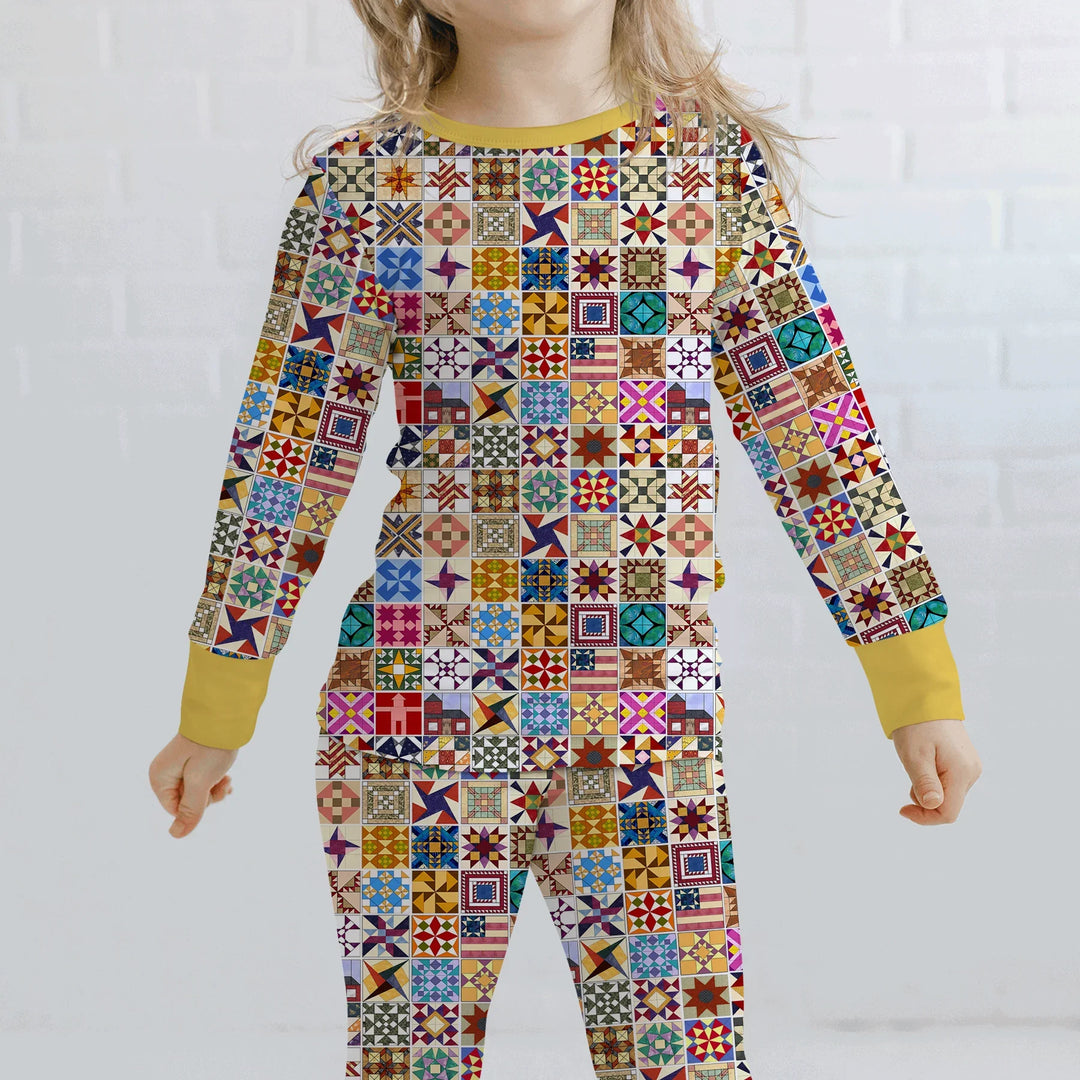 Heritage Quilt Bamboo Two Piece Long Sleeve Pajama Set