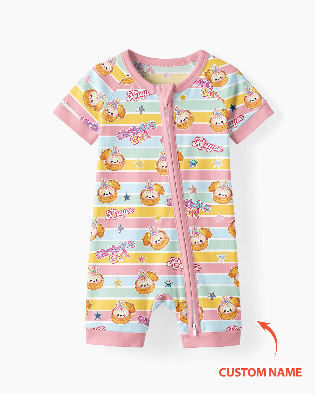 Custom Dumpling Birthday Girl  Bamboo Shorty Zippy