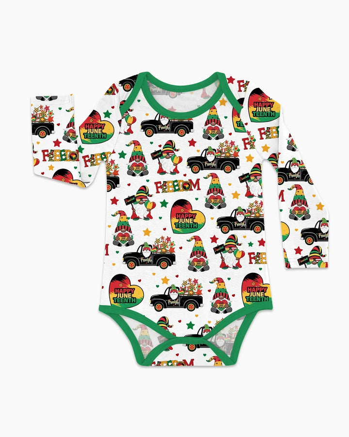 Gnome Happy Juneteenth Bamboo Bodysuit