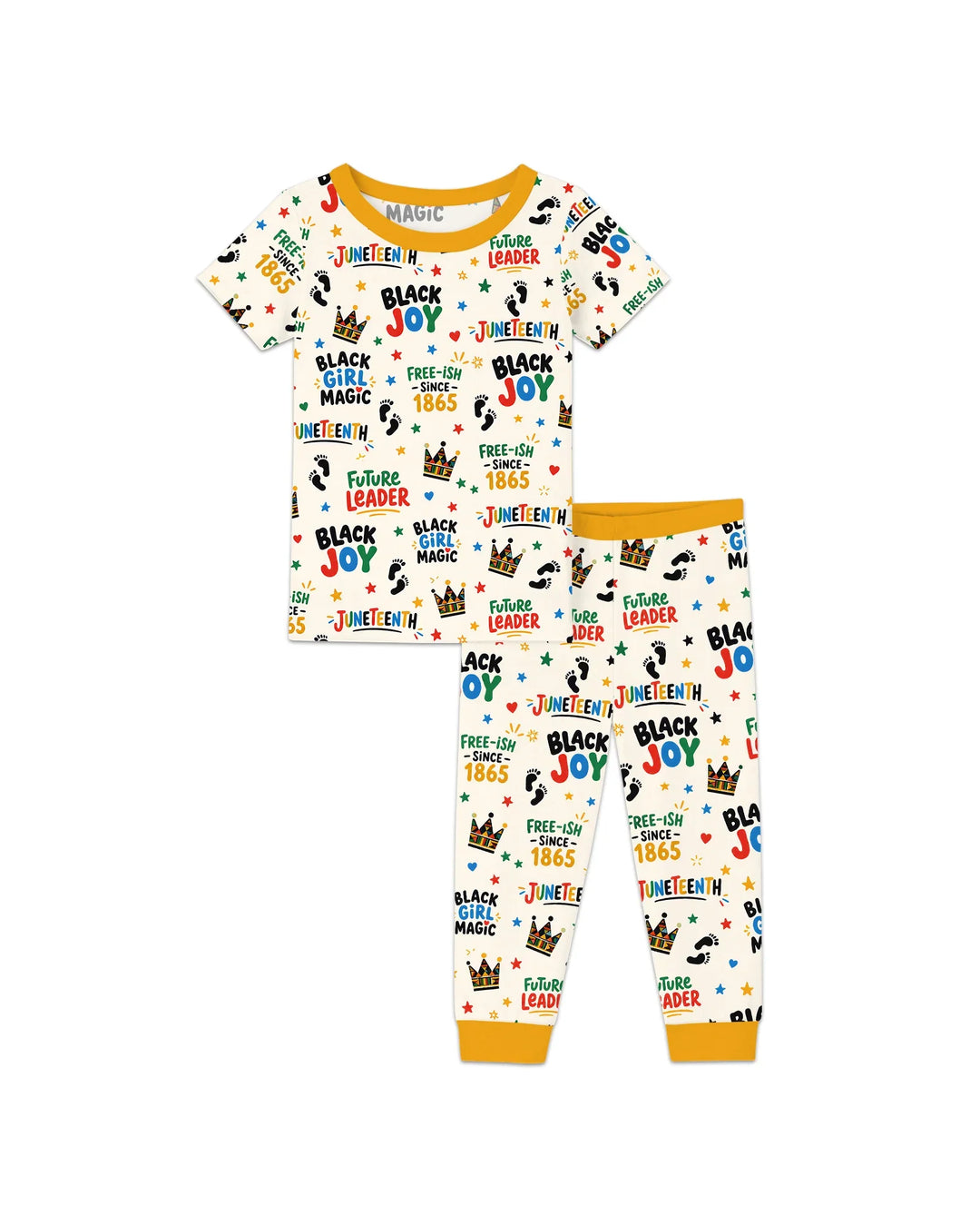 Juneteenth Black Girl Magic Bamboo Two Piece Short Sleeve Pajama Set