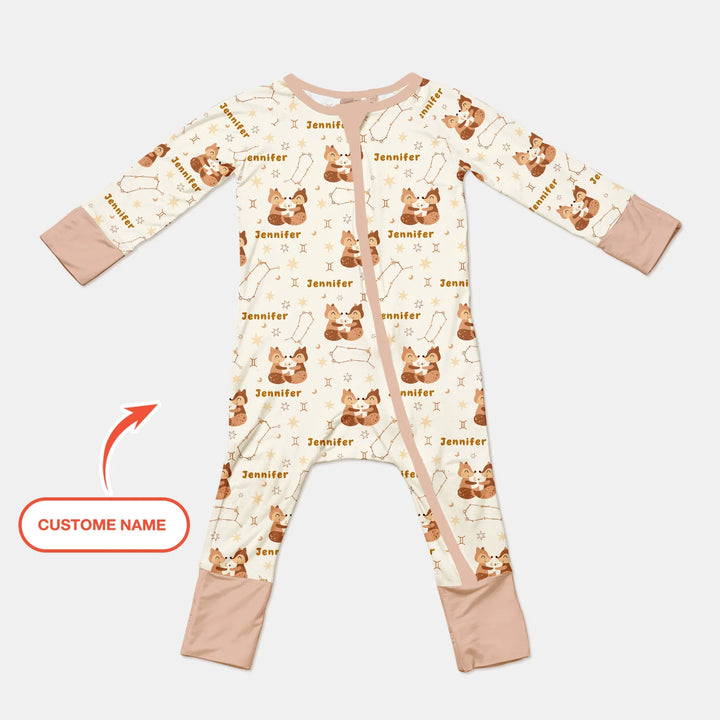 Bohemian Baby Zodiac Signs Custom Name Bamboo Convertible Zippy