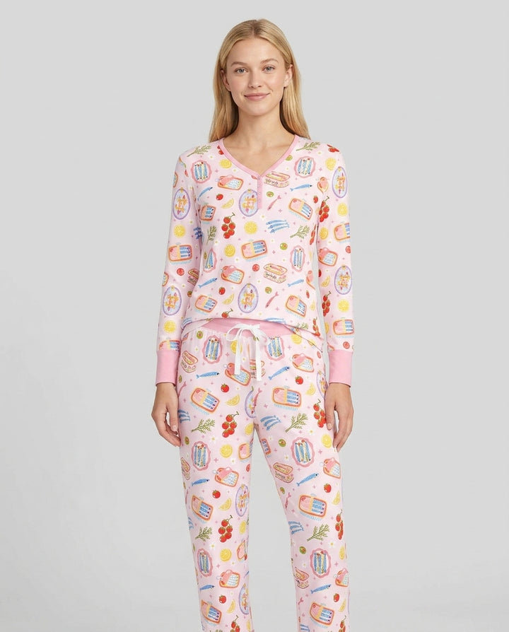 Preppy Sardines Bamboo Women Pajama Set