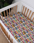 Rainbow Bookshelf Bamboo Fitted Crib Sheet