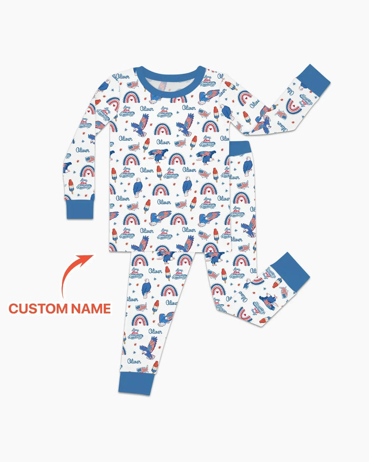 Long Live America Bamboo Two Piece Long Sleeve Pajama Set