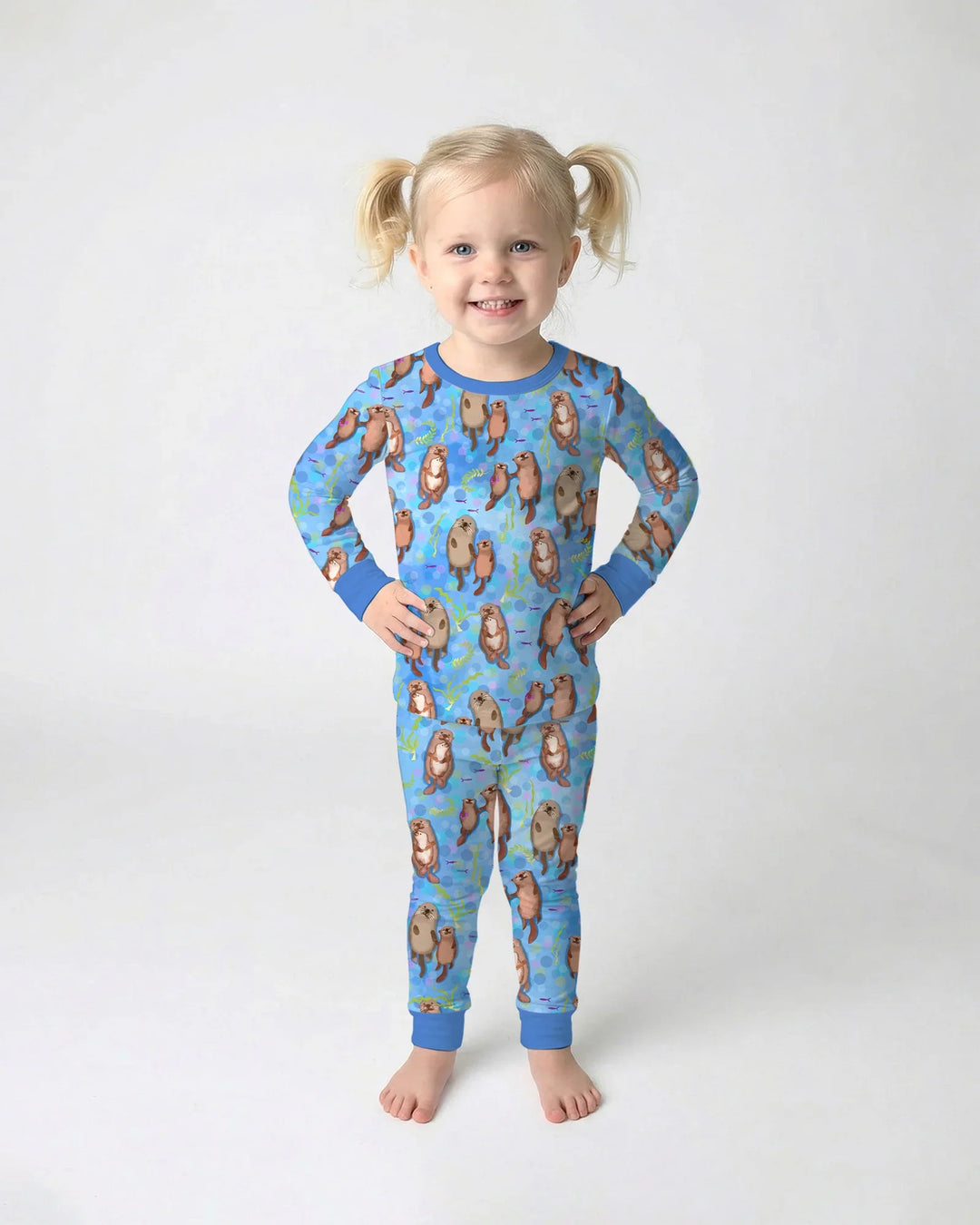 Otterly Together Bamboo Two Piece Long Sleeve Pajama Set