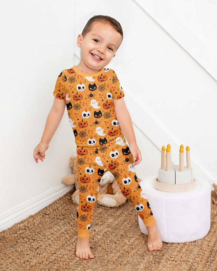 Halloween Party Bamboo Two Piece Short Sleeve Pajama Set