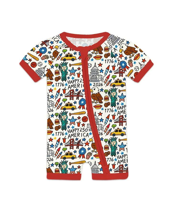 Doodle America 250th Anniversary Family Bamboo Shorty Zippy