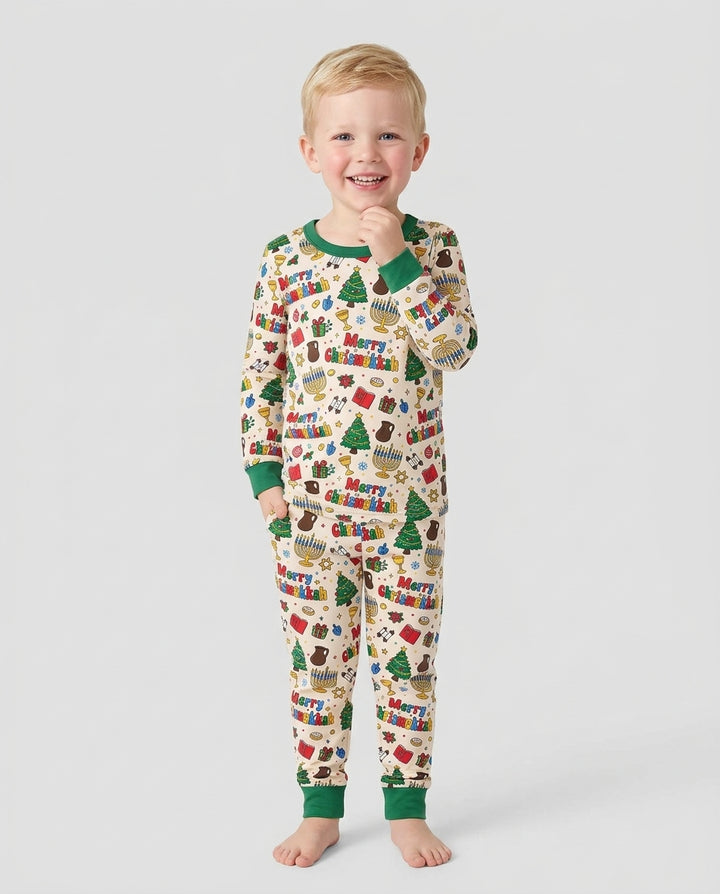Merry Chrismukkah Bamboo Two Piece Long Sleeve Pajama Set