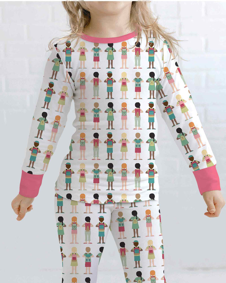 Little Friends Everywhere Bamboo Two Piece Long Sleeve Pajama Set