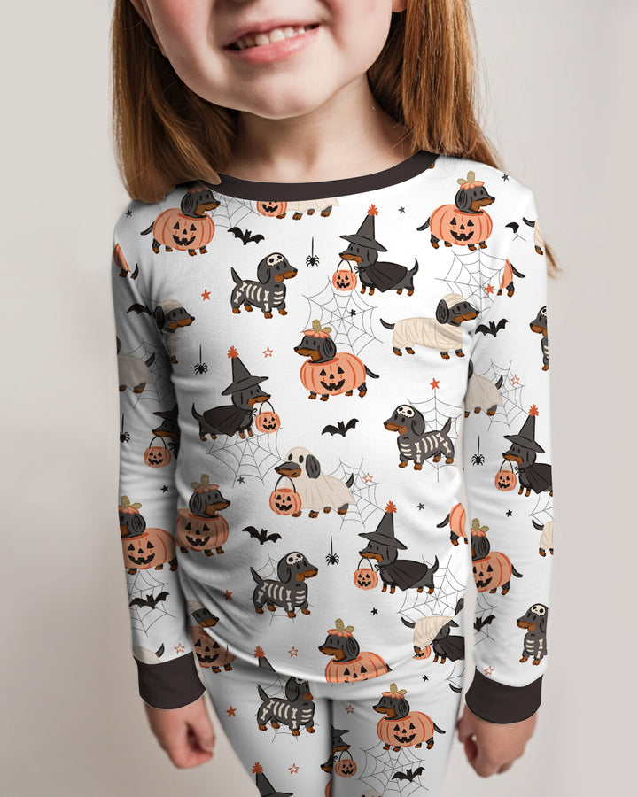 Howl-O-Weenie Dachshund Two Piece Long Sleeve Pajama Set