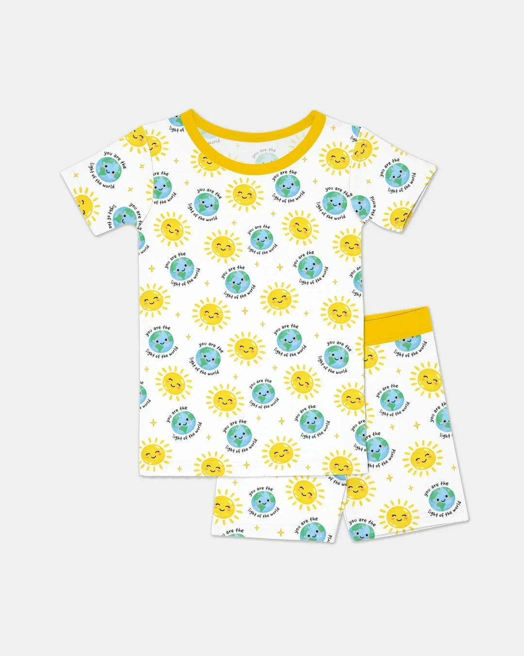 Matthew 5:14 Light of the World Bamboo Two Piece Short Sleeve Shorts Pajama Set