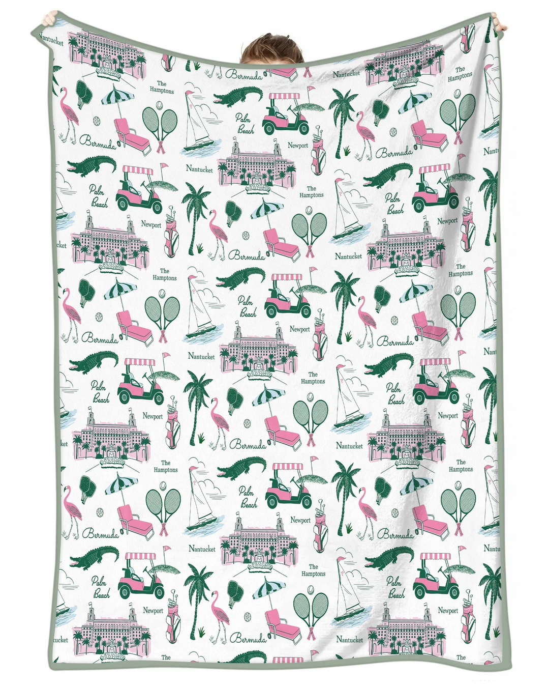 Preppy Palm Getaway Bamboo Blanket