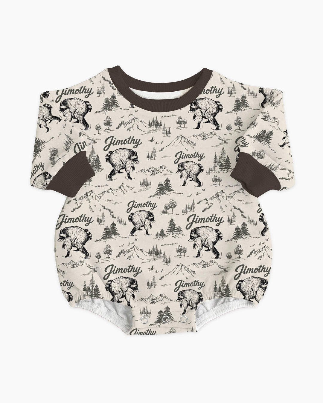 Vintage Jimothy Racoon Family Matching Bamboo Bubble Romper