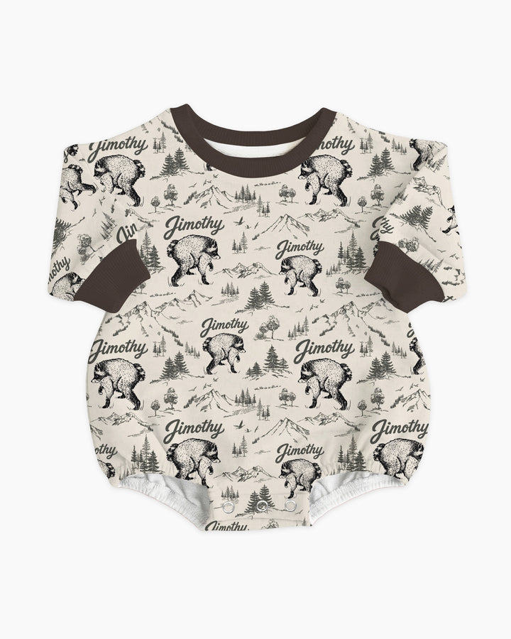 Vintage Jimothy Racoon Family Matching Bamboo Bubble Romper