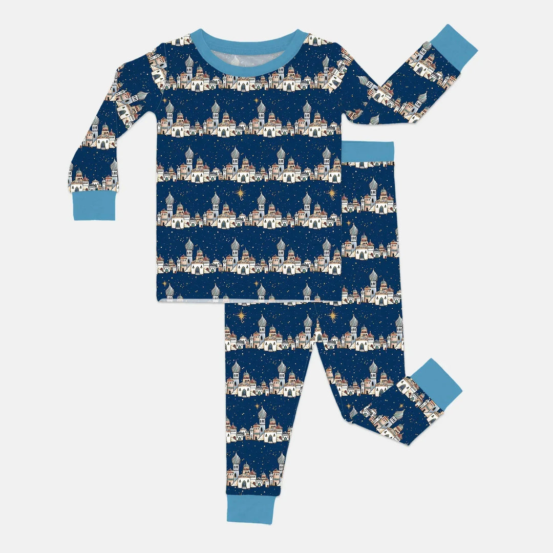 O Little Town of Bethlehem Bamboo Two Piece Long Sleeve Pajama Set