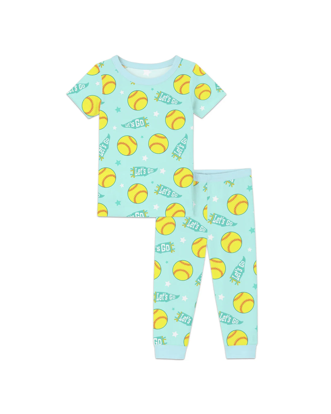 Softball Lovers Bamboo Two Piece Short Sleeve Pajama Set