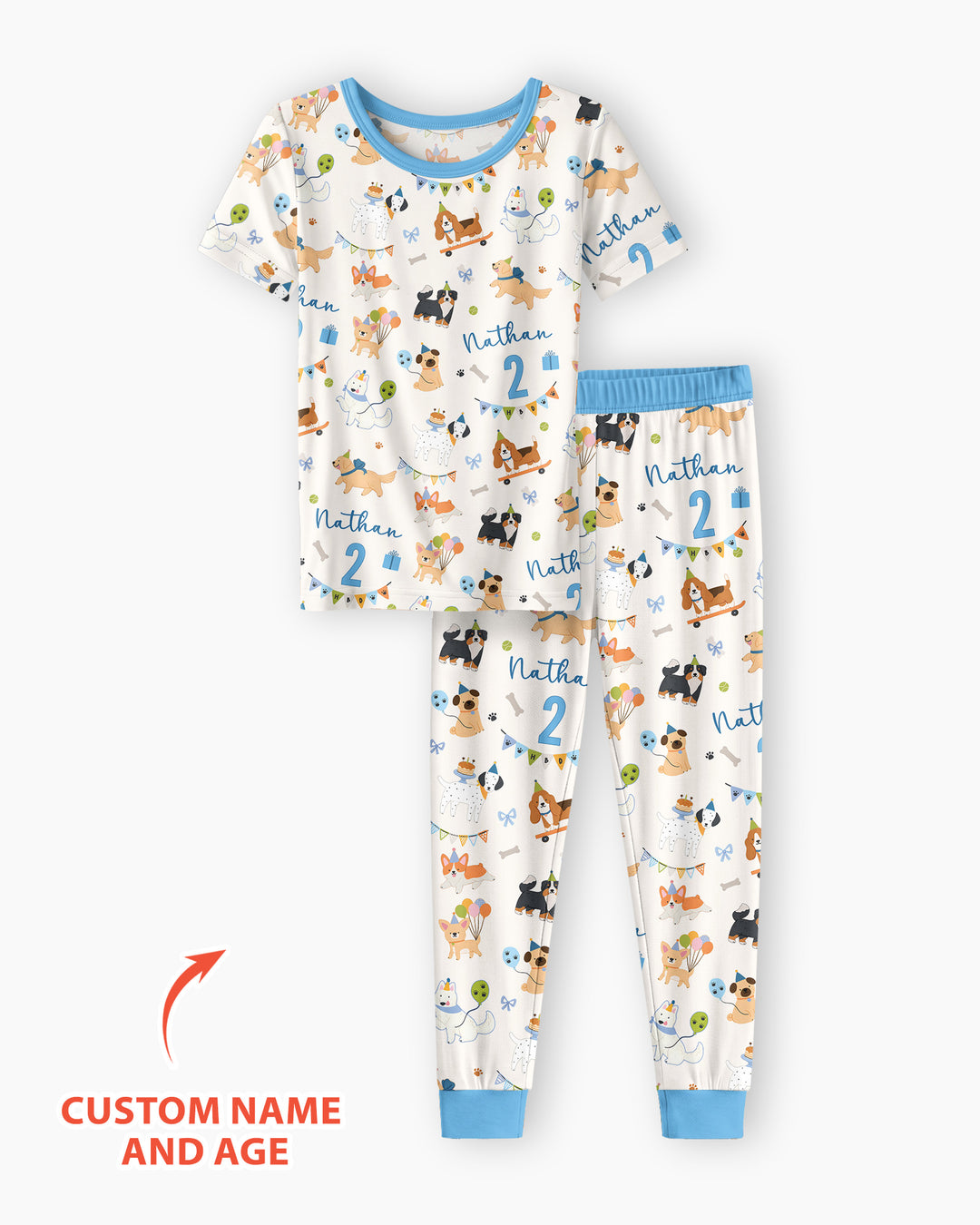 CUSTOM Template Bamboo Two Piece Short Sleeve Pyjamas Set