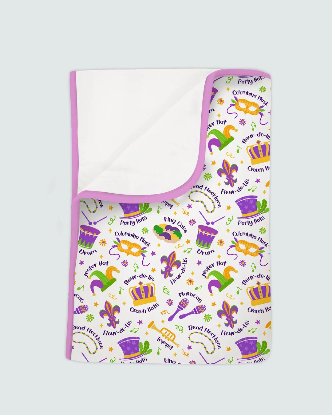 Mardi Gras Family Matching Toddler Bamboo Blanket