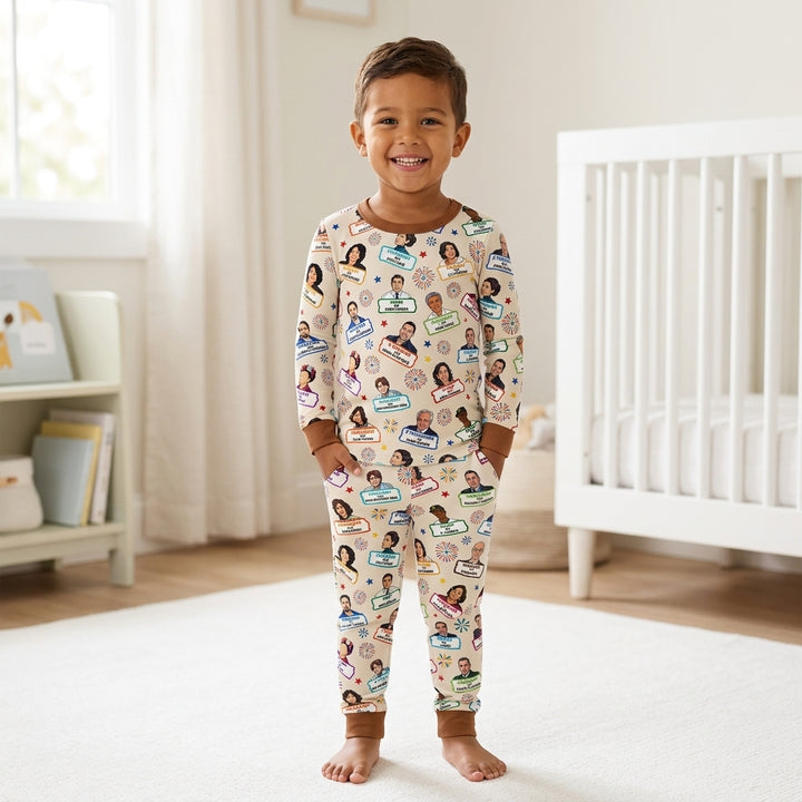 Template Bamboo Two Piece Long Sleeve Pyjamas Set