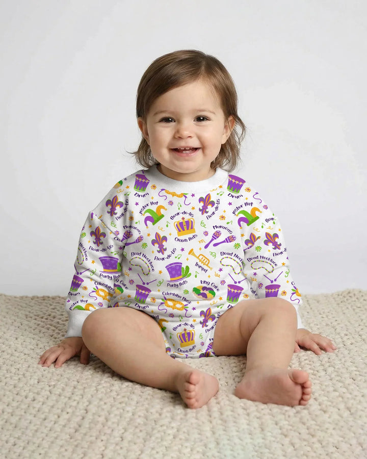 Mardi Gras Family Matching Bamboo Bubble Romper