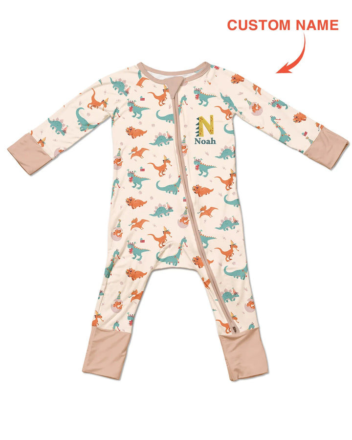 Custom Embroidered Name Dinosaurs Bamboo Convertible Zippy