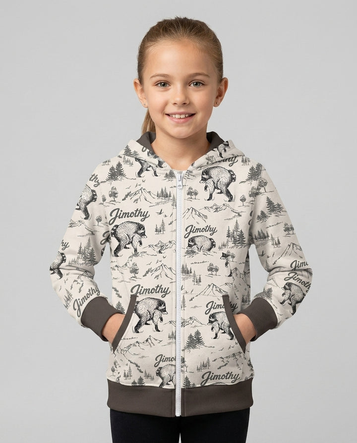 Vintage Jimothy Racoon Family Matching Bamboo Zip Hoodie