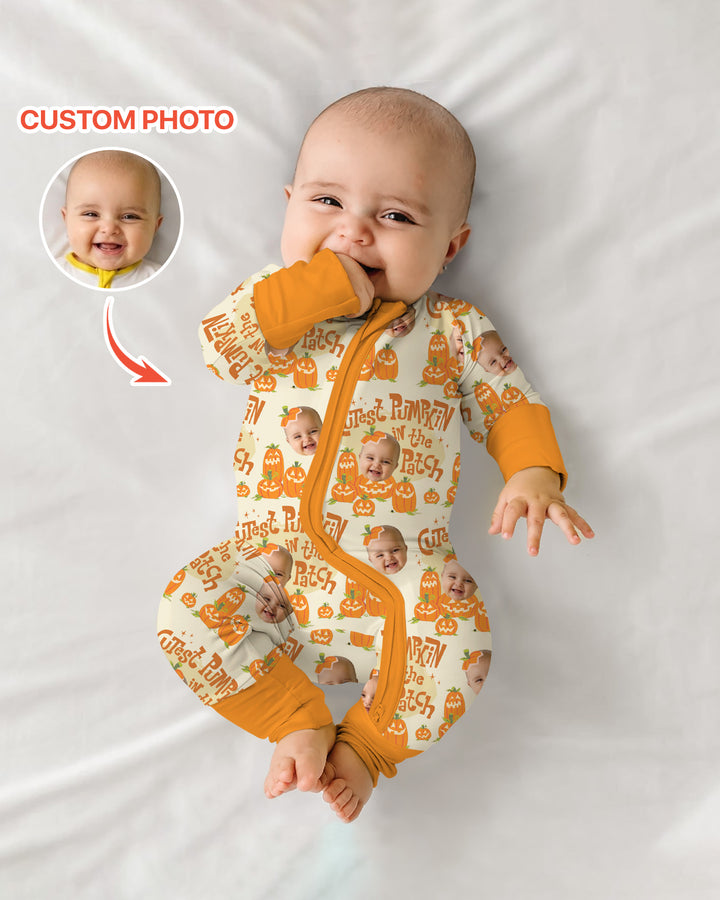 Custom Photo Cutest Pumpkin in the Patch Bamboo Convertible Zippy