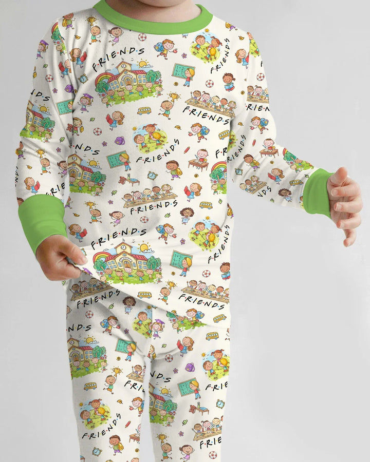 Template Bamboo Two Piece Long Sleeve Pyjamas Set