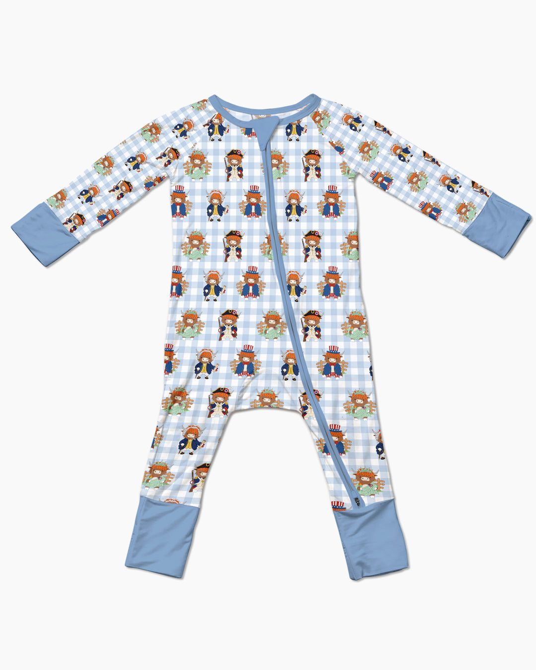 Patriotic 4th of July Highland Cow Bamboo Convertible Zippy