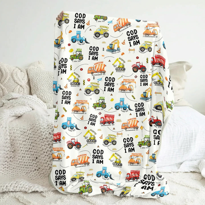 God Says I Am Boy Bamboo Blanket
