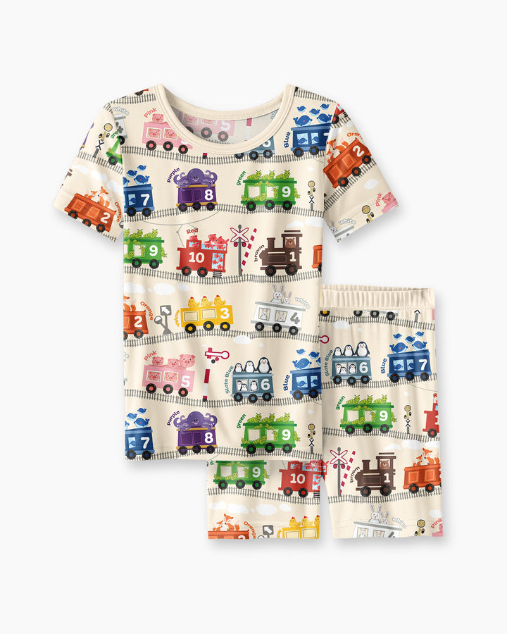 Template Bamboo Two Piece Short Sleeve Shorts Pyjamas Set