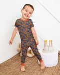 Cats and Pumpkins Bamboo Two Piece Short Sleeve Pajama Set