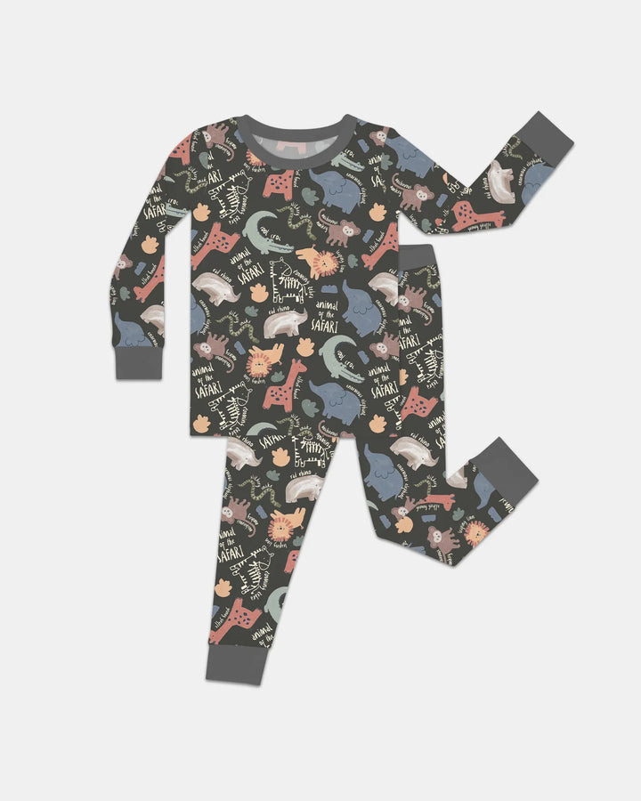 Funny African Animals Bamboo Two Piece Long Sleeve Pajama Set