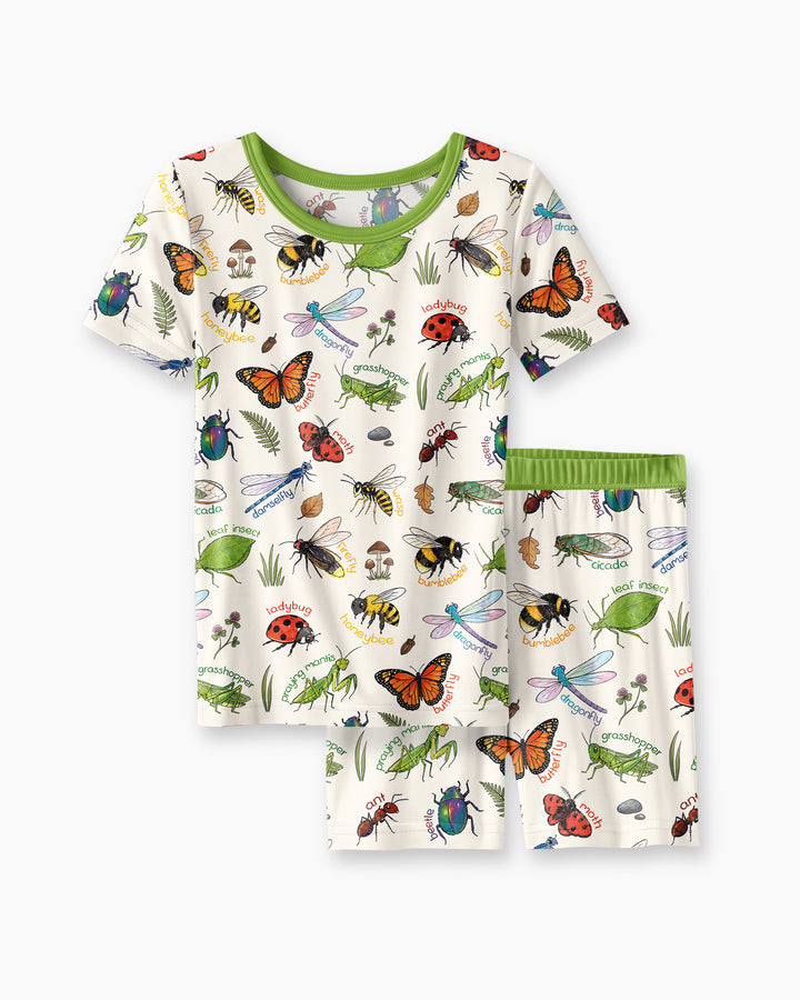 Template Bamboo Two Piece Short Sleeve Shorts Pyjamas Set