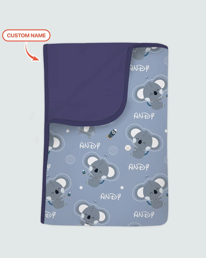 Custom Name Cosmic Koala Bamboo Blanket