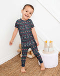 Vintage Nordic Christmas Bamboo Two Piece Short Sleeve Pajama Set