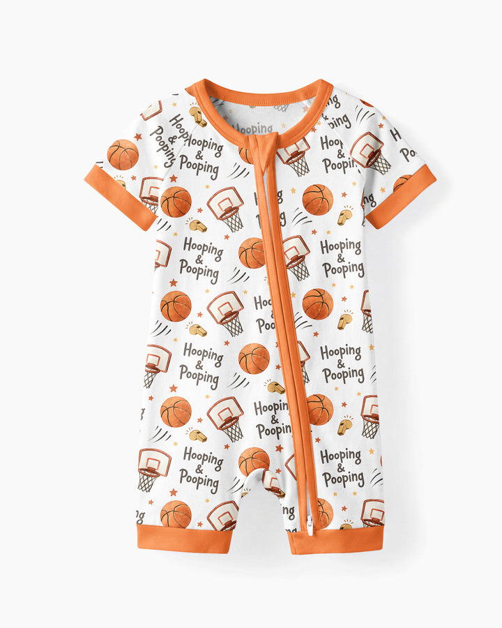 Funny Basketball Hooping & Pooping Bamboo Shorty Zippy